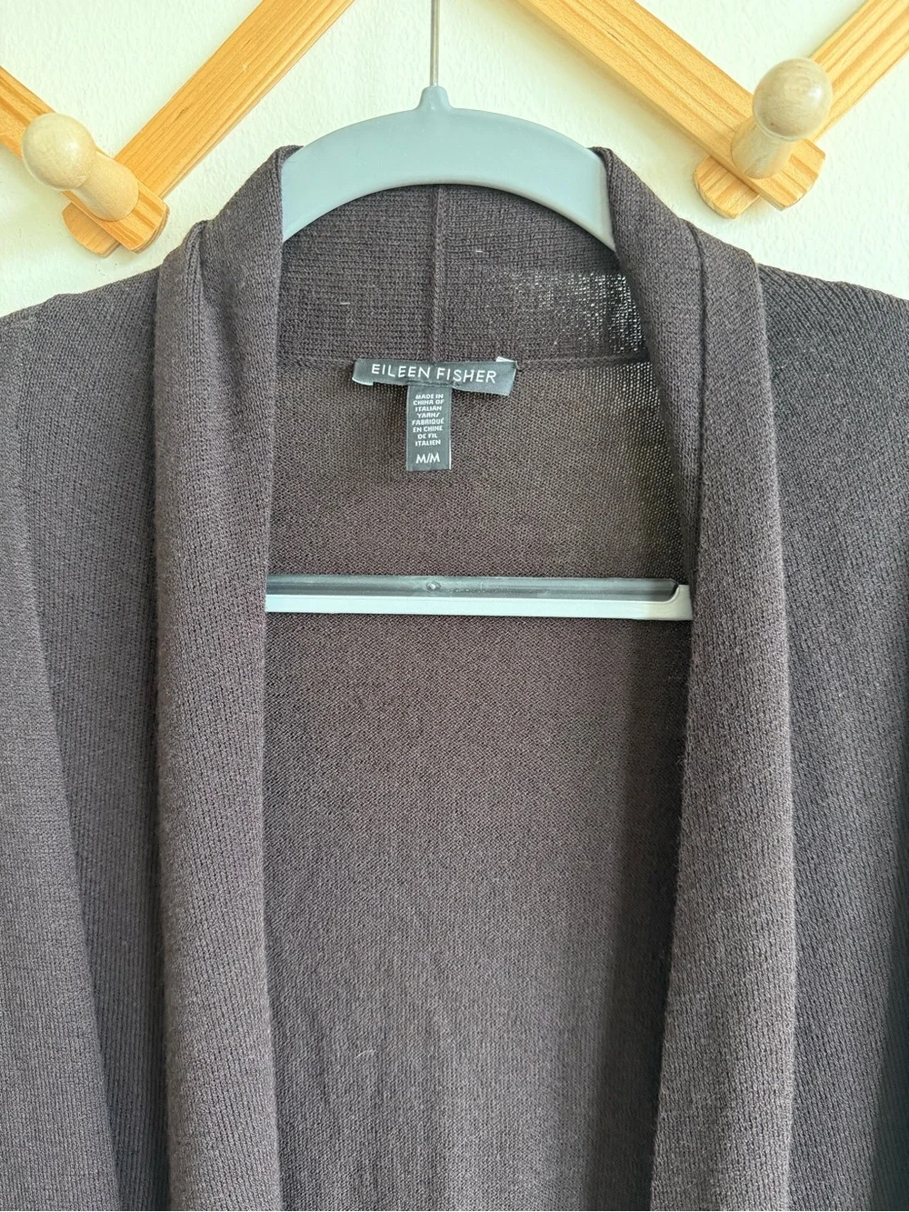Eileen Fisher 100% wool Open Front Long Cardigan - Picture 2 of 7